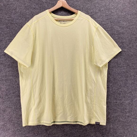Eddie Bauer T-Shirt Women 2XL Yellow Crew Neck Short Sleeve Cotton  Regular - Picture 1 of 9